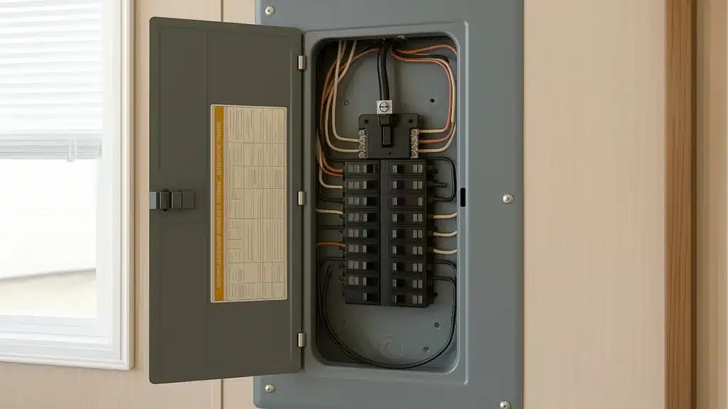 HVAC system in a manufactured home with sealed ductwork.